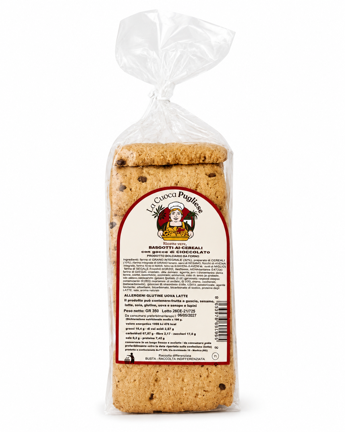 Biscotti ai cereali con gocce di cioccolato